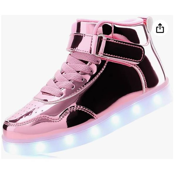 Aptesol Kids LED Light-Up Shoes in Mirror Pink, Size 8.5 Big Kid