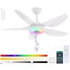 Image 1 : Kvifon Ceiling Fan with RGB Lights, Model 8226-RGB, 46 Inch
