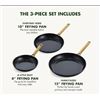 Image 1 : 3 Greenpan Non-Stick Frying Pans With Gold-Tone Handles