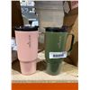 Image 1 : Lot of 2 Reduce Insulated Travel Mugs Set, Pink and Green, 40 oz Capacity