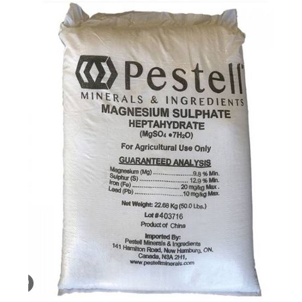 Pestell Magnesium Sulphate Heptahydrate 22.68 kg (50 lb) Bag for Agriculture