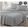 Image 1 : Martha Stewart 6-Piece Queen Grand Sheet Set – Gray