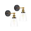 Image 1 : JOPESO Wall Sconce Set of Two With Clear Glass Shades