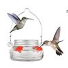 Image 1 : 9 Mason Jar Hummingbird Feeders with Red Flower Design, 6 oz Capacity