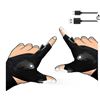 Image 1 : LED Rechargeable Fingerless Gloves with Light and Charging Cable