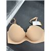 Image 1 : Womenâ€™s Beige Bra with Leopard Print Lining, Size 30DD