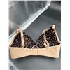 Image 3 : Womenâ€™s Beige Bra with Leopard Print Lining, Size 30DD