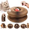 Image 1 : Cat Paw-Themed Scratcher with Built-in Rolling Red Ball Toy