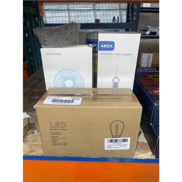 ABOX Portable Oral Irrigator, Eternal Classics Filter System, and LED Light Bulb Bundle