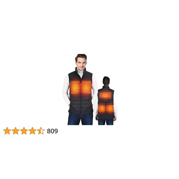 LeapSee Heated Apparel Menâ€™s Heated Vest with Pockets, Model X002ZNP0NN