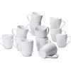Image 1 : Amazon Basics 12-Piece Porcelain Coffee Mug Set in White
