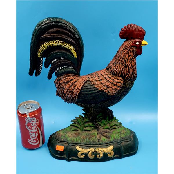 Large Rooster Cast Iron Door Stopper