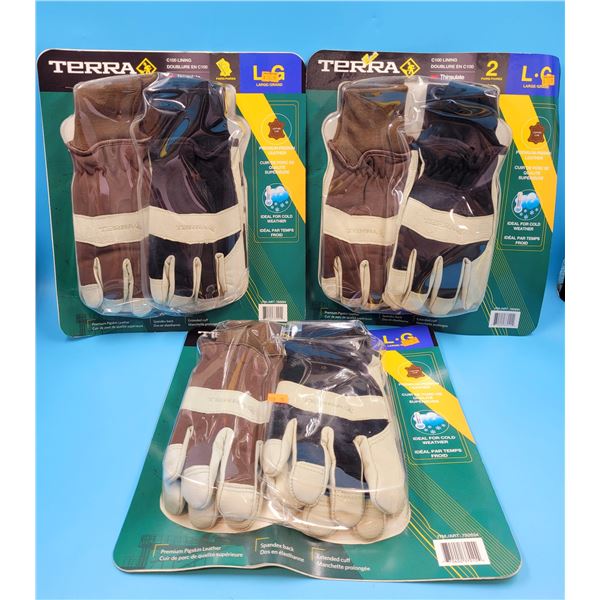 3 New 2 Pair Packs Of Size Large Work Gloves