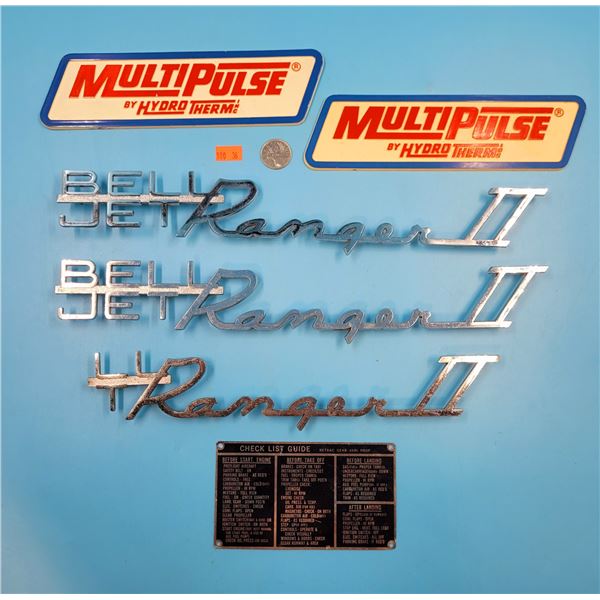 Bell Jet Ranger II Emblems, MultiPulse Emblems & Metal Check List Guide Piece