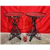 Image 1 : Pair Of Wrought Iron Side Tables w/ Glass Tops