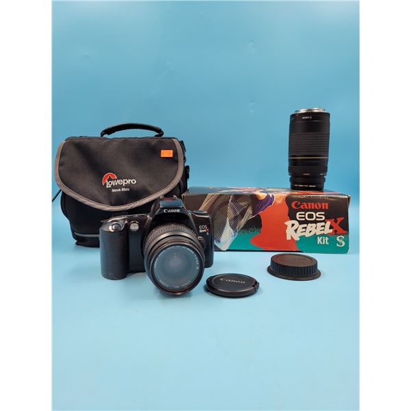 Canon EOS Rebel Kit S Film Camera w/ Lens & Lowepro Case