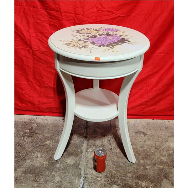 Wooden Floral Side Table