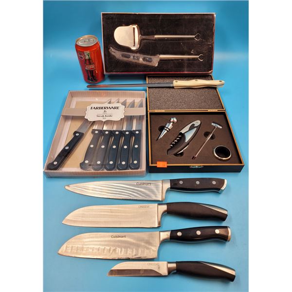 Cuisinart Kitchen Knives, Farberware Steak Knives, Wine Opener Set & Kitchenware