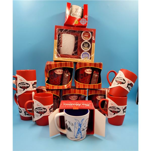 Lot Of Tim Hortons Mugs, Doodle Mugs & Coffee