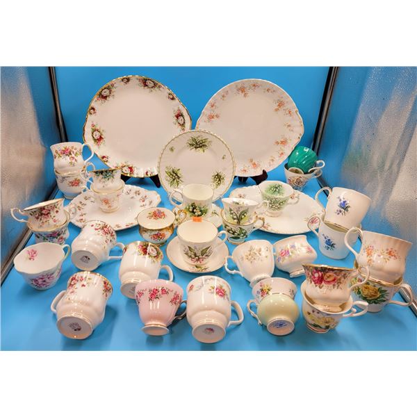 Tea Cups, Plates & Serving Ware Including Royal Albert