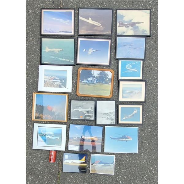Assorted Framed Aviation Prints