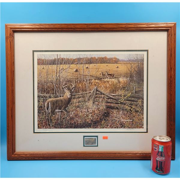Framed, Signed, & Numbered "Sensing Danger" Print by Paul Rankin w/ Stamp