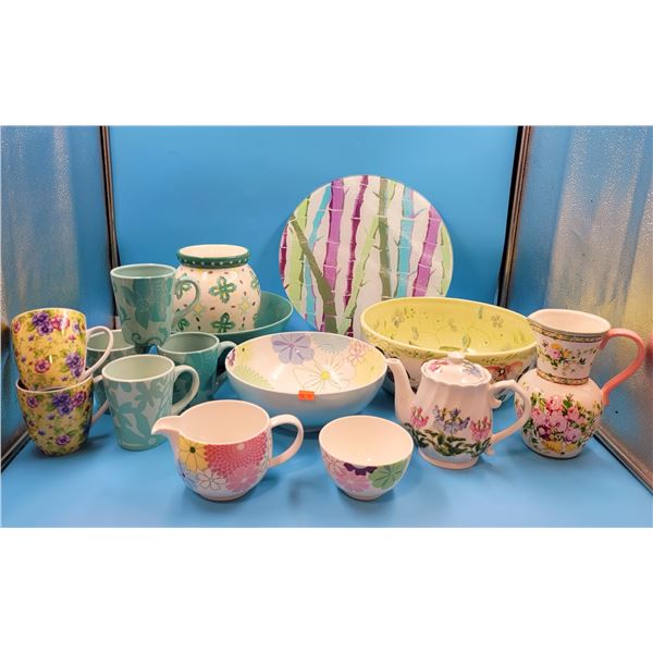Lot of Floral Dishware