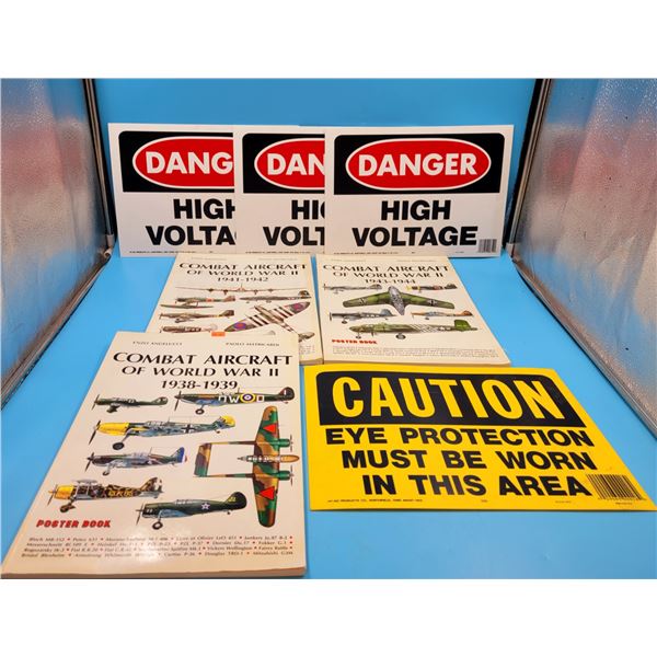 Combat Aircraft of WWII Books & Danger/Caution Signs