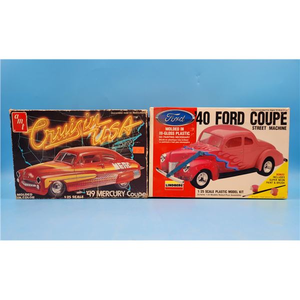 Unbuilt '49 Mercury Coupe 1:25 Model Kit & '40 Ford Coupe Street Machine 1:25 Model Kit