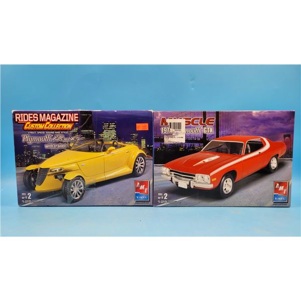 Unbuilt Plymouth Prowler w/ Trailer 1:25 Model Kit & '74 Plymouth GTX 1:25 Model Kit