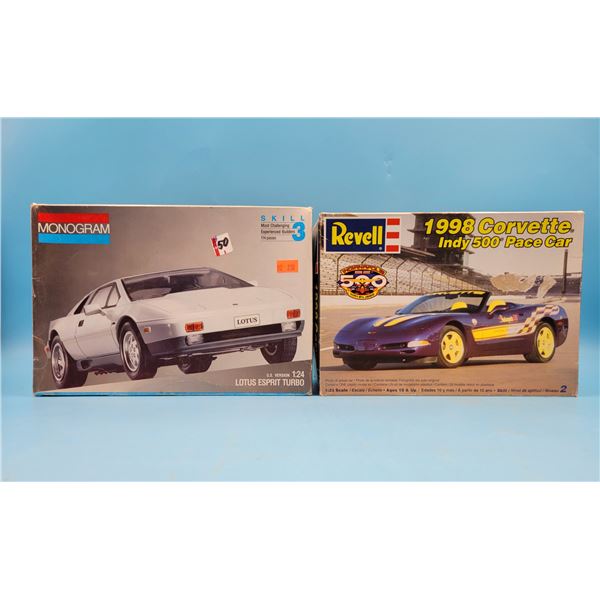 Unbuilt Lotus Esprit Turbo 1:24 Model Kit & '98 Corvette Indy 500 Pace Car 1:25 Model Kit