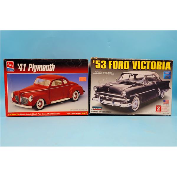 Unbuilt '41 Plymouth 1:25 Model Kit & '53 Ford Victoria 1:25 Model Kit