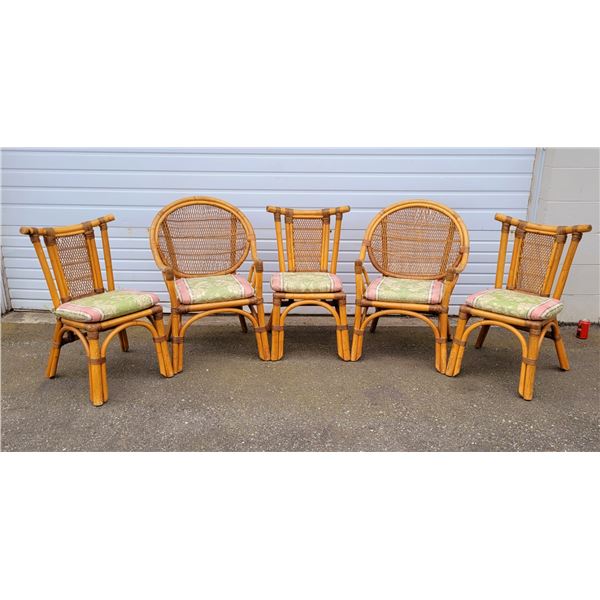 Set of 5 VTG Wicker Chairs