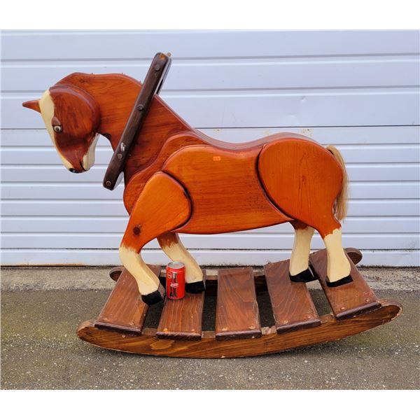 VTG Heavy Wooden Arts & Crafts Rocking Horse