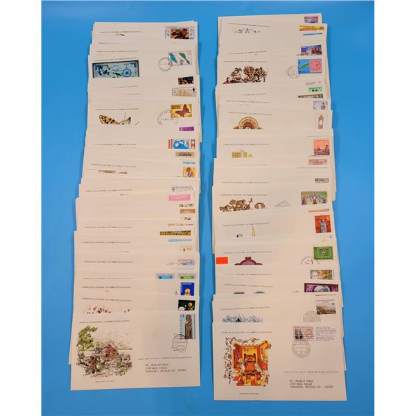 Assorted World Stamps on Envelopes