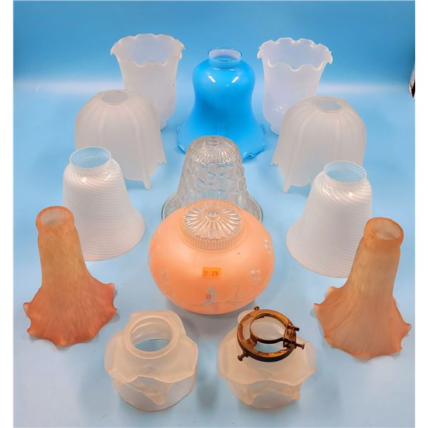 Assorted VTG Glass Lighting Shades