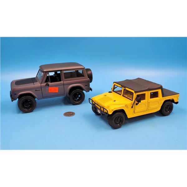 '73 Ford Bronco & Hummer Diecast Models
