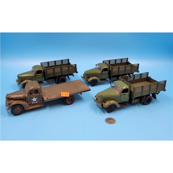4 Diecast Military Trucks