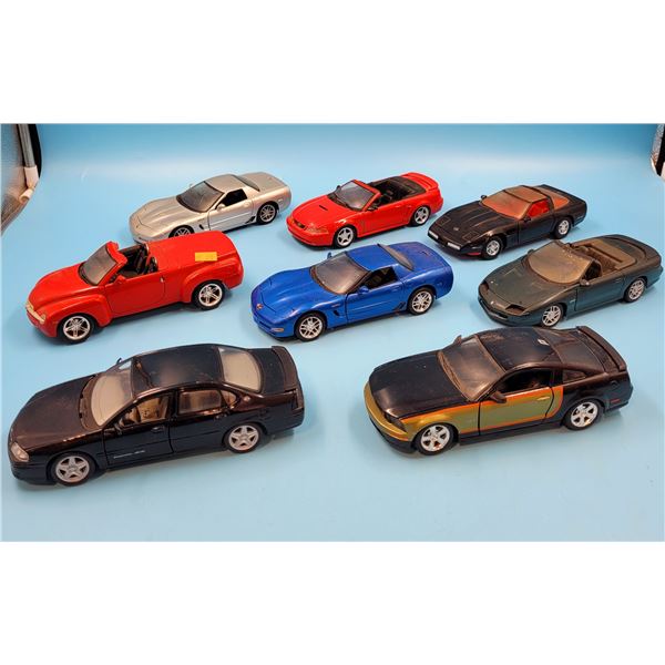 8 Diecast Cars (Corvette, Chevy, etc.)