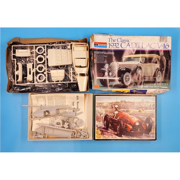 Unbuilt '32 Cadillac V-16 1:24 Model Kit & Alfa Romeo 158 Model Kit