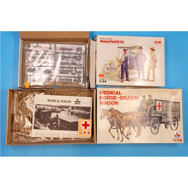 Unbuilt Henry Ford & Co. 1:24 Model Kit & Medical Horse-Drawn Wagon 1:35 Model Kit