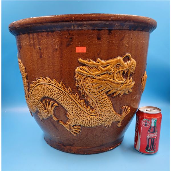 Large Chinese Flower Pot w/ Dragon Motif