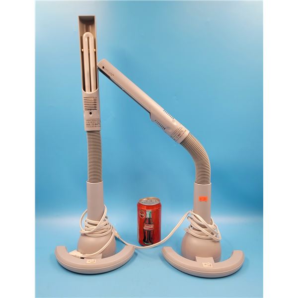 2 Grey OTT-Lite Gooseneck Table Lamps