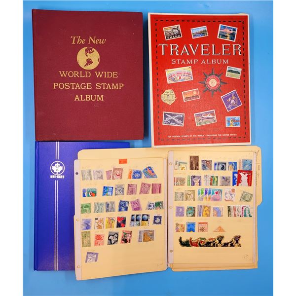 Lot Of Circulated World Stamps In Albums