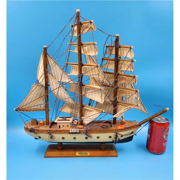 VTG Decorative Gorch Fock Wooden Sail Boat