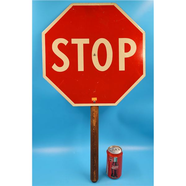 VTG Wooden Flagger Stop Sign