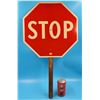 Image 1 : VTG Wooden Flagger Stop Sign