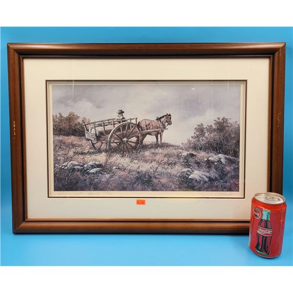 Framed & Signed "Red River Cart" Print By Crittenden - Expo 86 - 135/950