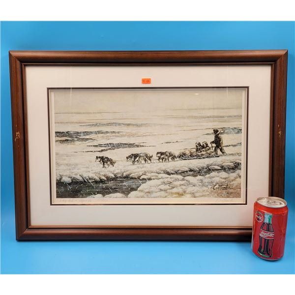 Framed & Signed "Dogsled" Print By Crittenden - Expo 86 - 135/950