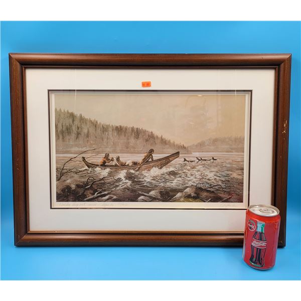 Framed & Signed "Haiala Dug-Out Canoe" Print By Crittenden - Expo 86 - 135/950